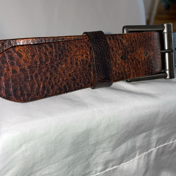 LEVIS BROWN LEATHER VINTAGE RETRO BELT UNISEX Size S 30-32” - Picture 3 of 8